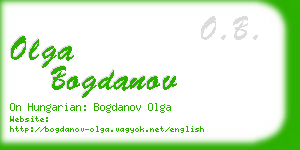 olga bogdanov business card